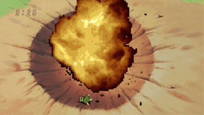 Pixel Art Explosion At 9:25 GIF