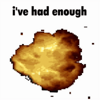 Pixel Art Explosion Saying I've Had Enough GIF