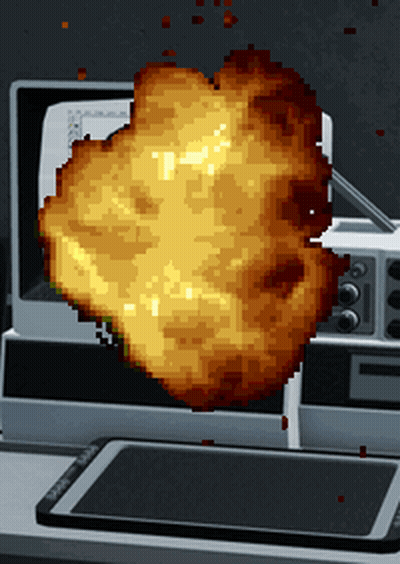 Pixel Art Explosion With Phone And Microwave GIF