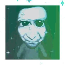 Pixel Art Face With Cross Sticker