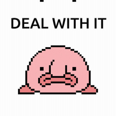 Pixel Art Fish Saying Deal With It GIF