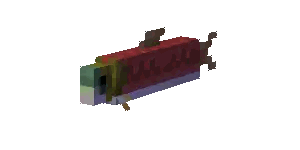 Pixel Art Fish With Red And Brown Checkered Body Sticker