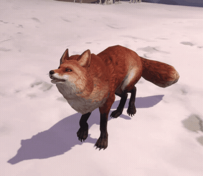 Pixel Art Fox On Blue Background GIF