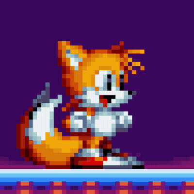 Pixel Art Fox On Blue GIF