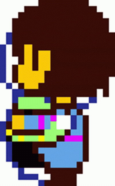Pixel Art Frisk From Undertale With Crown GIF