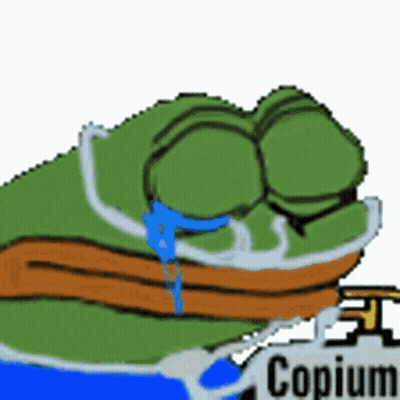 Pixel Art Frog Crying Copium GIF