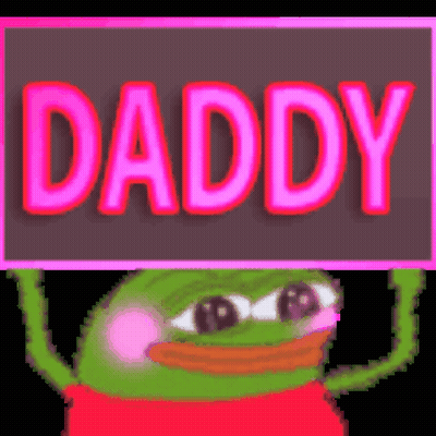 Pixel Art Frog Holding Daddy Sign GIF