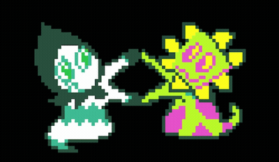 Pixel Art Ghost And Flower GIF