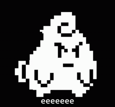 Pixel Art Ghost Saying Eeeeee GIF
