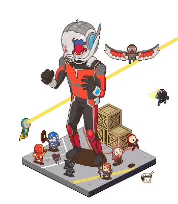 Pixel Art Giant Ant Man Sticker