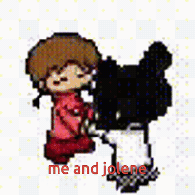 Pixel Art Girl And Black Bear Me And Jolene GIF