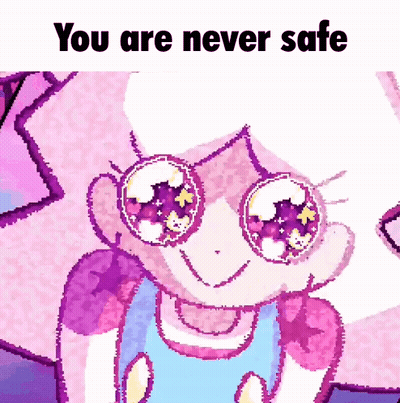 Pixel Art Girl Big Eyes You Are Never Safe GIF