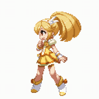 Pixel Art Girl Blonde Hair GIF