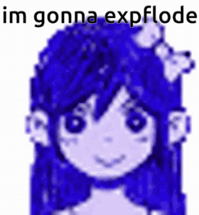 Pixel Art Girl Blue Hair Im Gonna Explode GIF