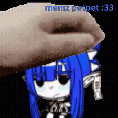 Pixel Art Girl Blue Hair Memz Petpet : 33 GIF