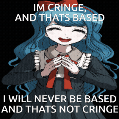 Pixel Art Girl Blue Hair Says Im Cringe And Thats Based GIF