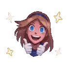 Pixel Art Girl Giving Thumbs Up Sticker