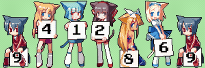 Pixel Art Girl Holding Sign 4 12 6 8 9 9 GIF