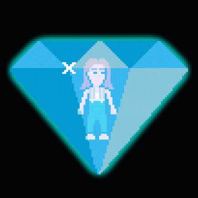 Pixel Art Girl In Blue Diamond GIF