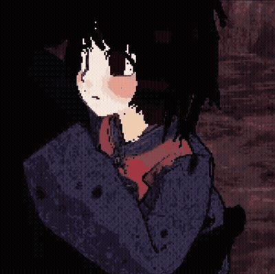 Pixel Art Girl In Blue Jacket GIF