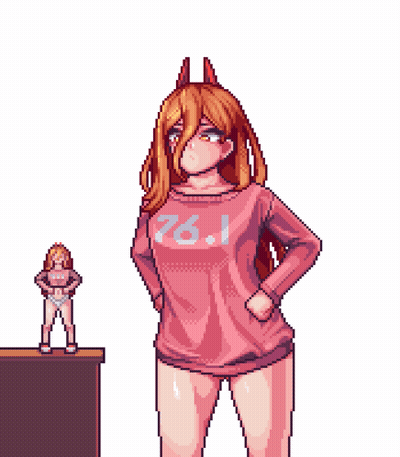 Pixel Art Girl In Pink Sweater 76.1 GIF