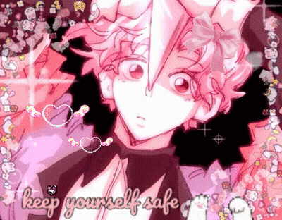 Pixel Art Girl Keep Yourself Safe GIF