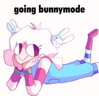 Pixel Art Girl Laying Down Going Bunnymode GIF