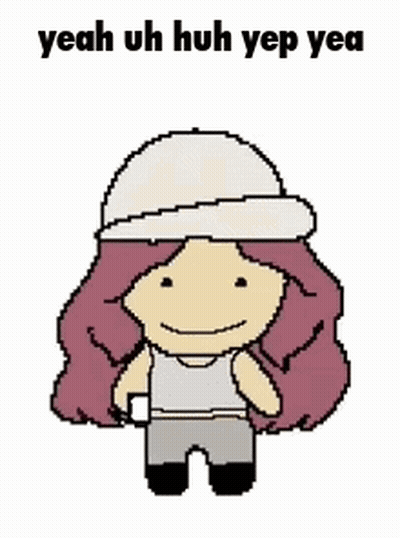 Pixel Art Girl Phone Saying Yeah Uh Huh Yep Yea GIF