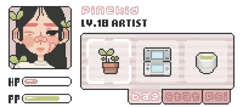 Pixel Art Girl Pinehid Sticker
