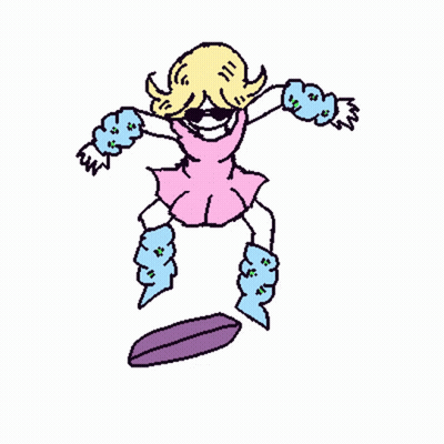 Pixel Art Girl Pink Dress Jumping GIF