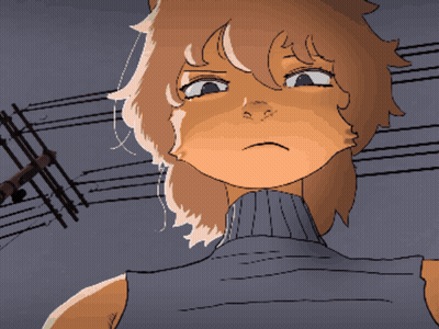Pixel Art Girl Sad Face GIF