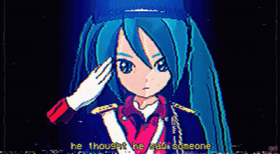 Pixel Art Girl Saluting He Thought He Said Someone GIF