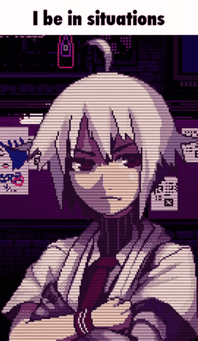 Pixel Art Girl Saying I Be In Situations GIF