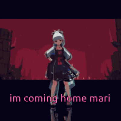 Pixel Art Girl Saying Im Coming Home Mari GIF