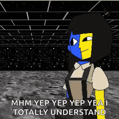 Pixel Art Girl Saying Mhm Yep Yep GIF