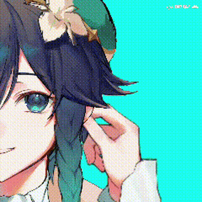 Pixel Art Girl With Blue Eyes GIF