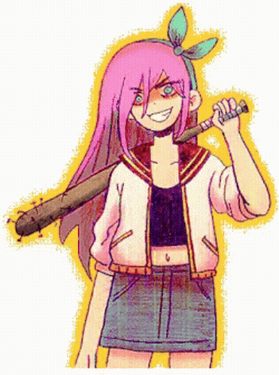 Pixel Art Girl With Blue Hair And Bow Crying GIF
