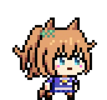 Pixel Art Girl With Brown Hair And Blue Eyes Sticker
