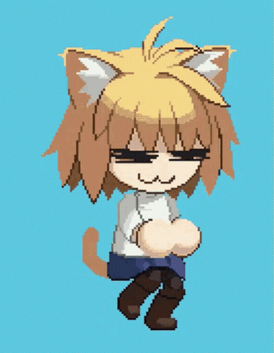 Pixel Art Girl With Cat Ear GIF