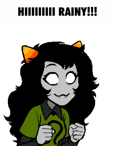 Pixel Art Girl With Cat Ear Rainy Sticker