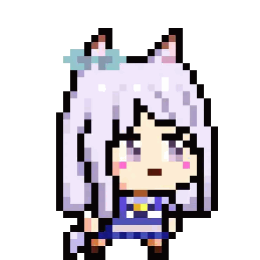 Pixel Art Girl With Cat Ears Sticker