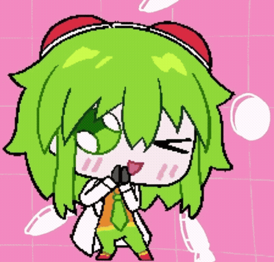 Pixel Art Girl With Green Hair And White Coat GIF