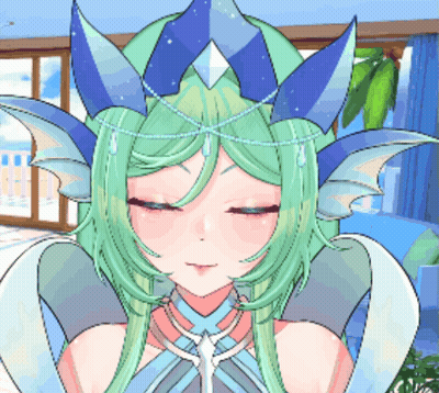 Pixel Art Girl With Green Hair GIF