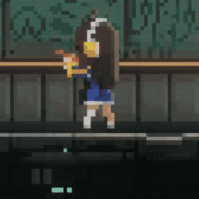 Pixel Art Girl With Headphones GIF
