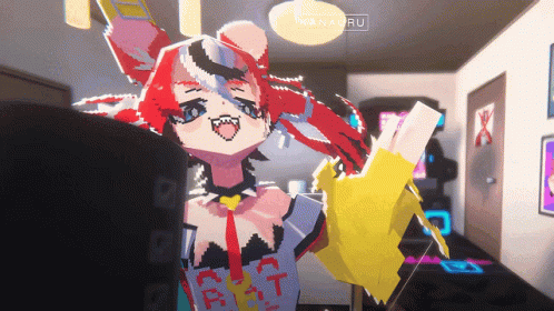 Pixel Art Girl With Kanauru GIF
