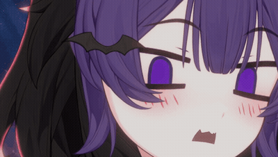 Pixel Art Girl With Pink Hair And Black Horns Holding Heart GIF