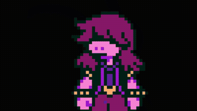 Pixel Art Girl With Pink Hair And Purple Eyes GIF