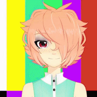 Pixel Art Girl With Pink Hair GIF