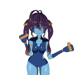 Pixel Art Girl With Purple Hair Sticker