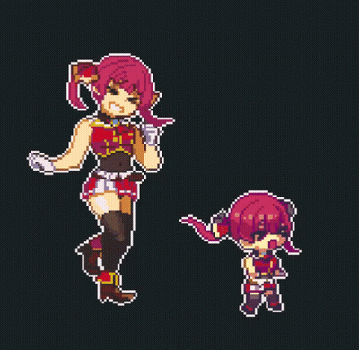 Pixel Art Girl With Red Hair GIF